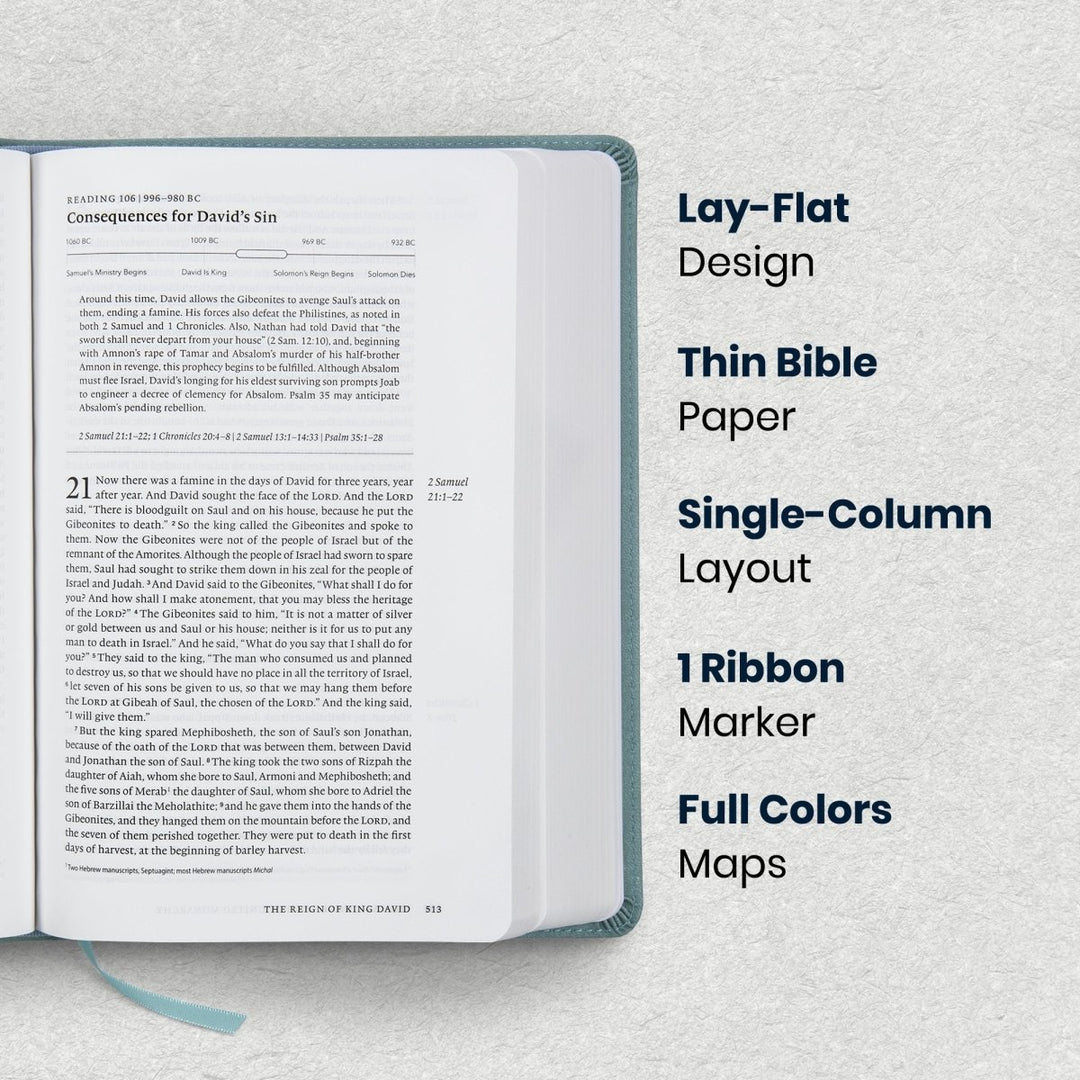 Custom Personalized Church Bible ESV Chronological Bible Medium Print | Teal - Shepherds Shelf