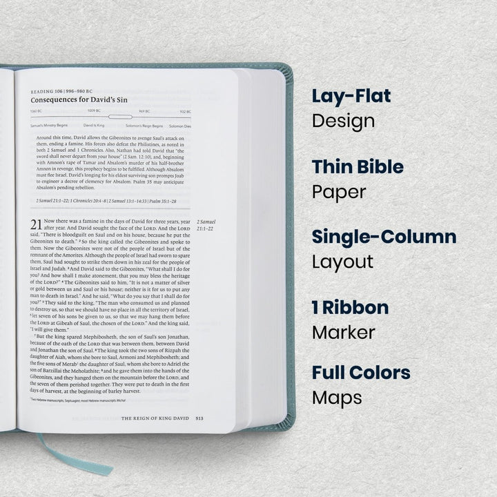 Custom Personalized Church Bible ESV Chronological Bible Medium Print | Teal - Shepherds Shelf