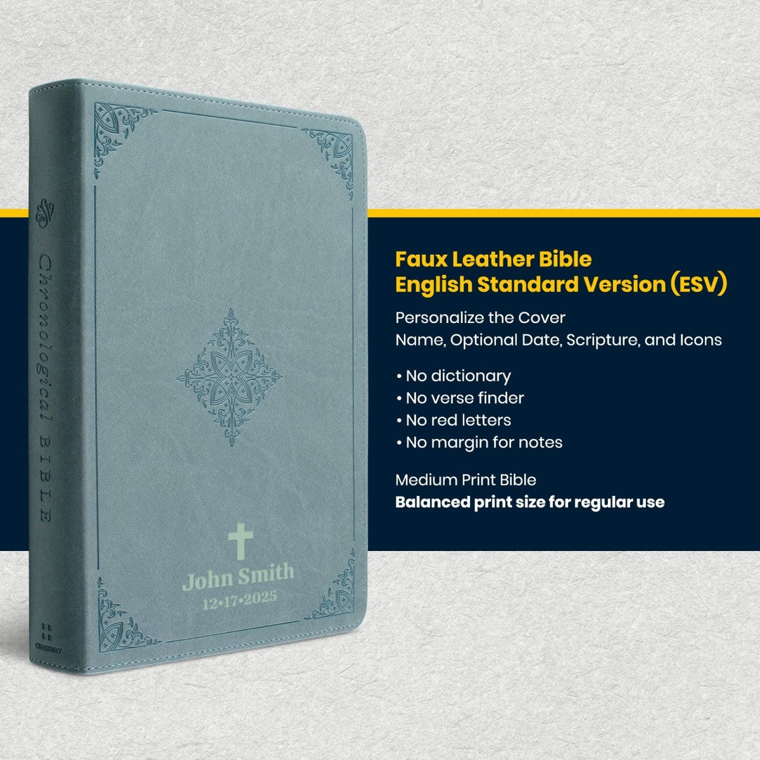 Custom Personalized Church Bible ESV Chronological Bible Medium Print | Teal - Shepherds Shelf
