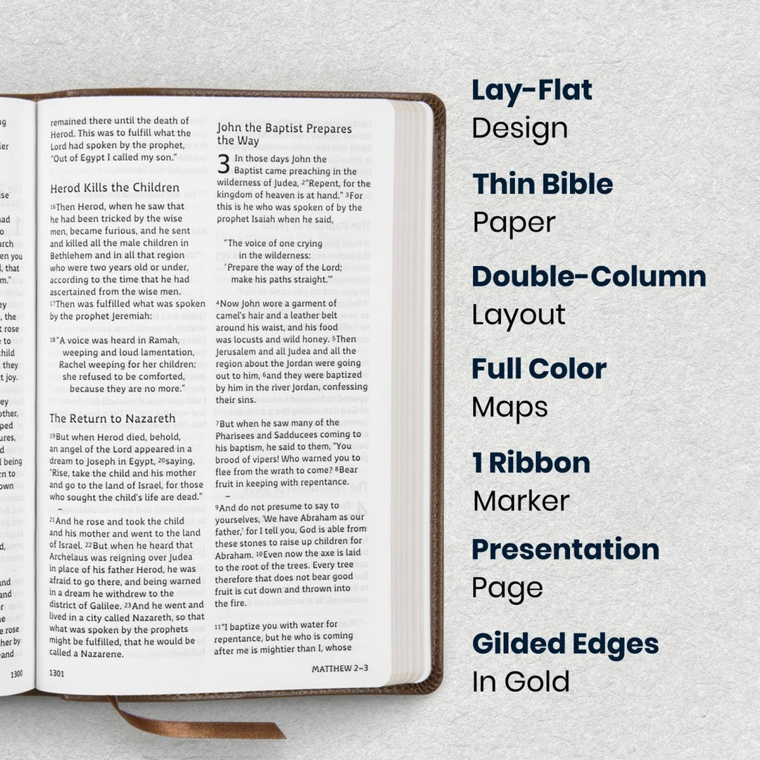 Custom Personalized Church Bible ESV Dyslexia-Friendly Bible Large Print | Brown - Shepherds Shelf
