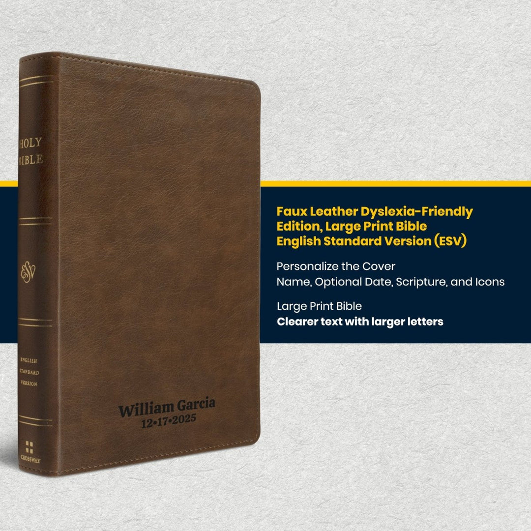 Custom Personalized Church Bible ESV Dyslexia-Friendly Bible Large Print | Brown - Shepherds Shelf
