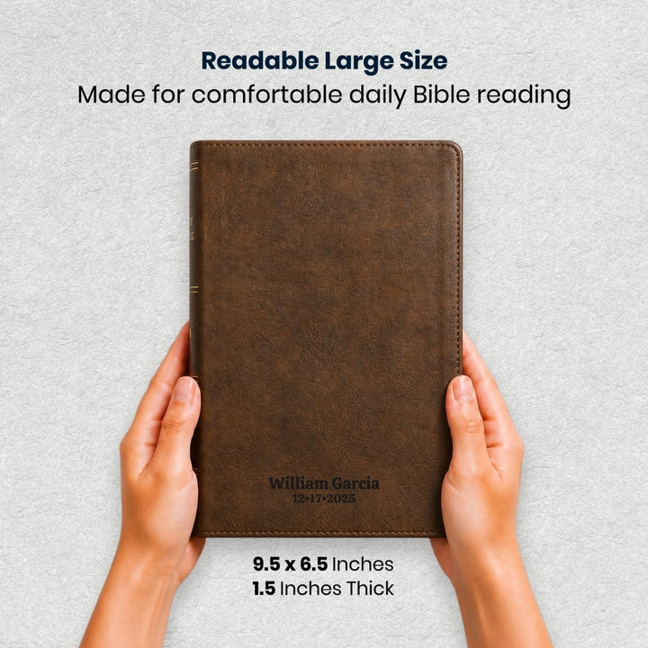 Custom Personalized Church Bible ESV Dyslexia-Friendly Bible Large Print | Brown - Shepherds Shelf
