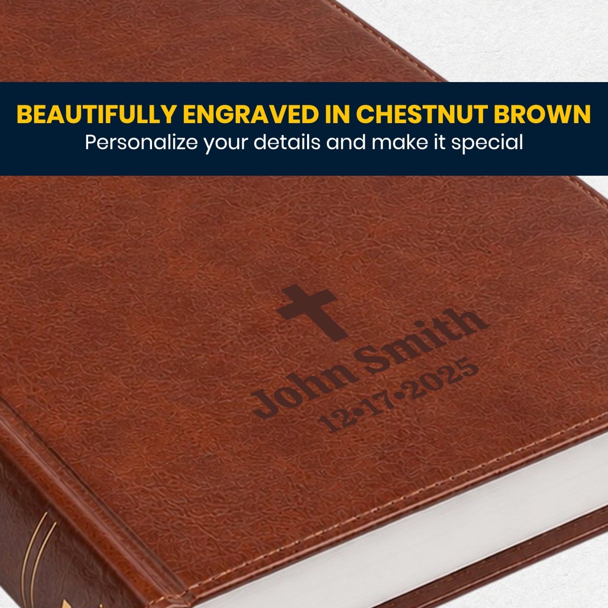 Custom Personalized Church Bible ESV Men's Study Bible Small Print | Brown - Shepherds Shelf