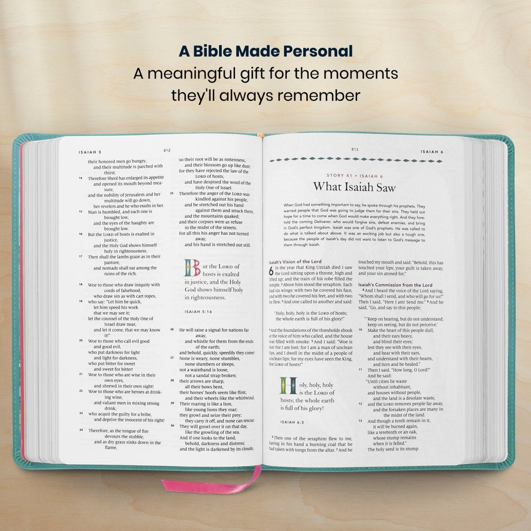 Custom Personalized Church Bible ESV The Biggest Story Bible Medium Print | Teal - Shepherds Shelf