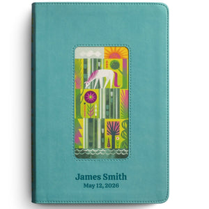 Custom ESV Medium Print The Biggest Story Bible in Faux Leather Teal | Christian Gift for Kids