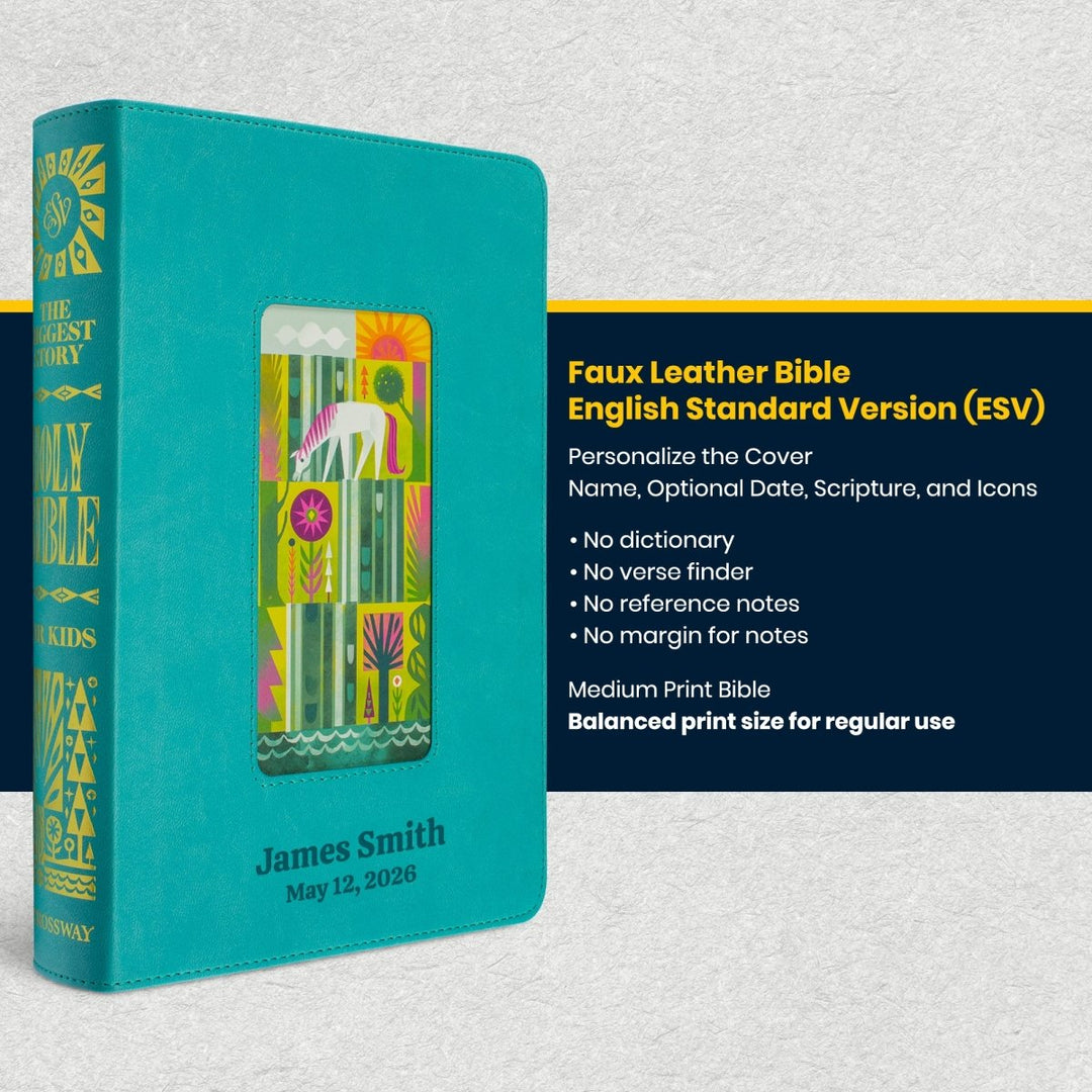 Custom Personalized Church Bible ESV The Biggest Story Bible Medium Print | Teal - Shepherds Shelf