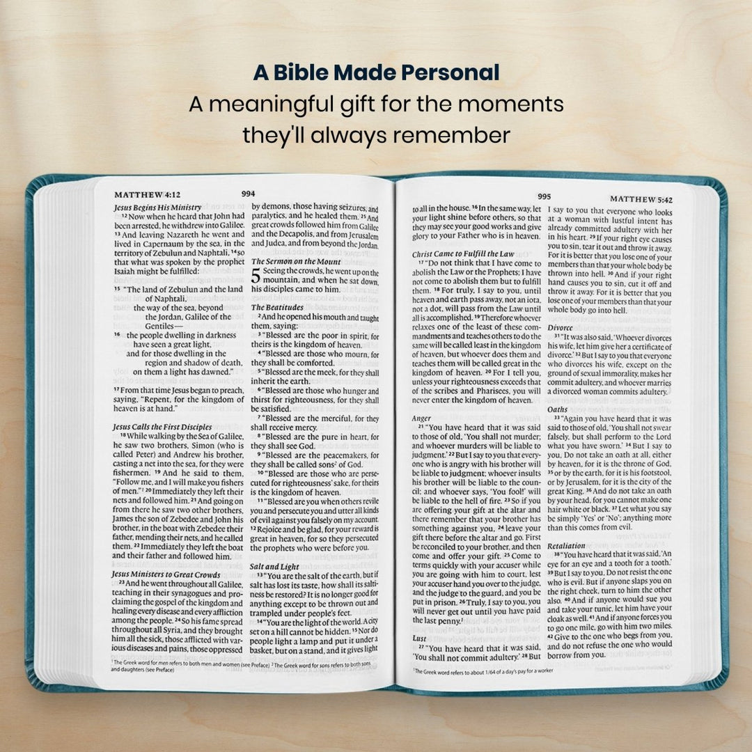 Custom Personalized Church Bible ESV Thinline Bible Large Print | Aqua Teal - Shepherds Shelf