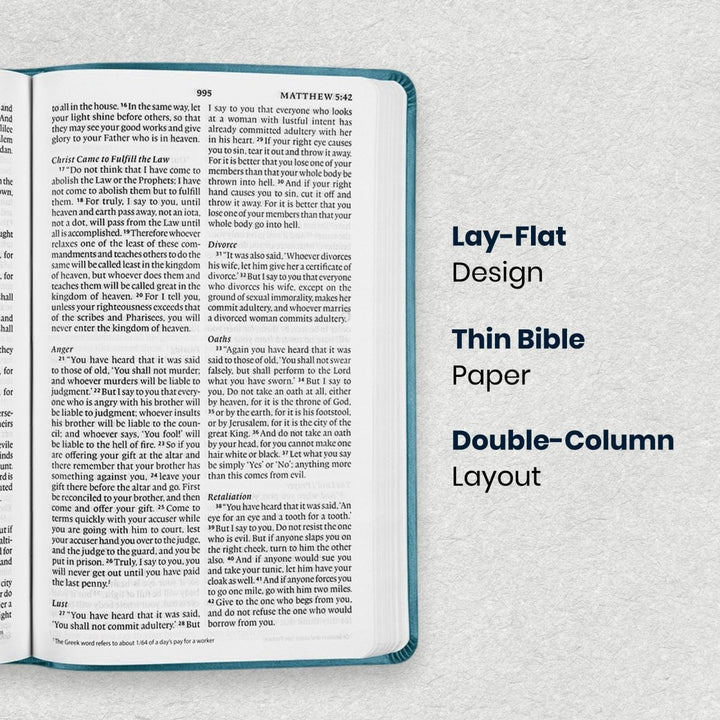 Custom Personalized Church Bible ESV Thinline Bible Large Print | Aqua Teal - Shepherds Shelf