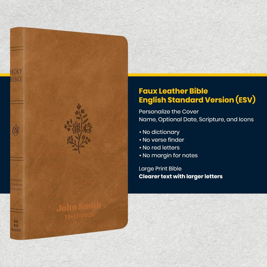Custom Personalized Church Bible ESV Thinline Bible Large Print | Camel - Shepherds Shelf