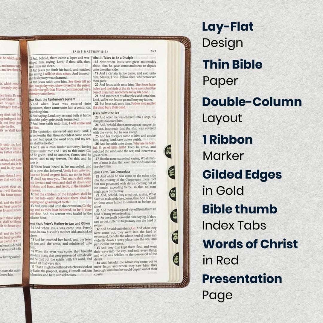 Custom Personalized Church Bible KJV Deluxe Gift Bible Medium Print | Brown - Shepherds Shelf