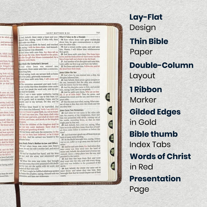 Custom Personalized Church Bible KJV Deluxe Gift Bible Medium Print | Brown - Shepherds Shelf