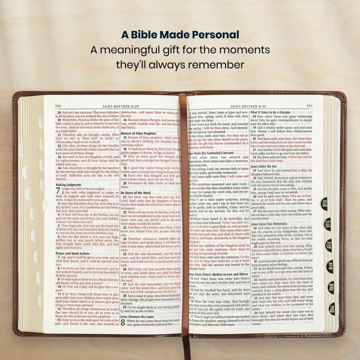 Custom Personalized Church Bible KJV Deluxe Gift Bible Medium Print | Brown - Shepherds Shelf