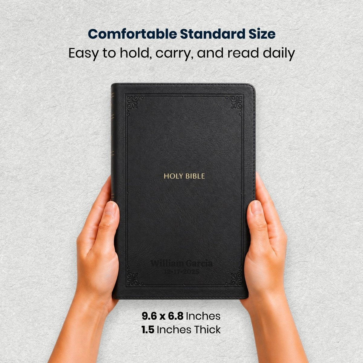 Custom Personalized Church Bible KJV End-of-Verse Reference Bible Giant Print | Black - Shepherds Shelf