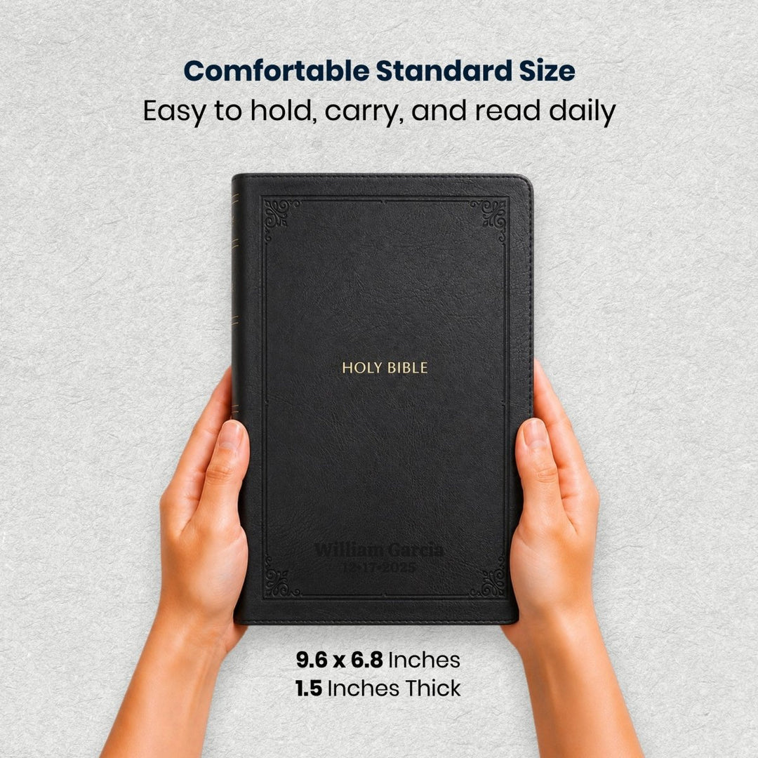 Custom Personalized Church Bible KJV End-of-Verse Reference Bible Giant Print | Black - Shepherds Shelf