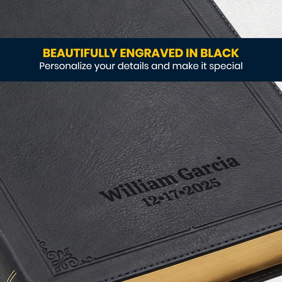 Custom Personalized Church Bible KJV End-of-Verse Reference Bible Giant Print | Black - Shepherds Shelf