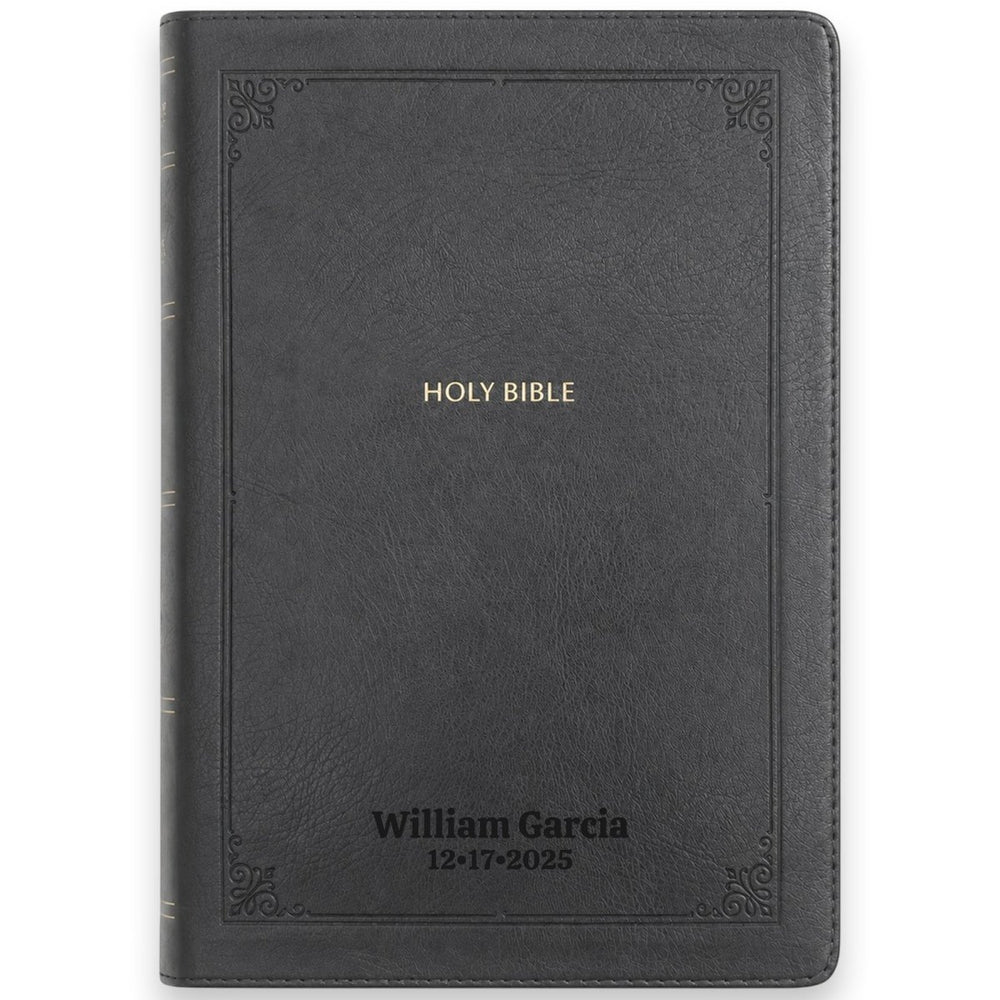 Custom KJV Giant Print End-of-Verse Reference Bible in Faux Leather Black | Christian Gift for Bible Study