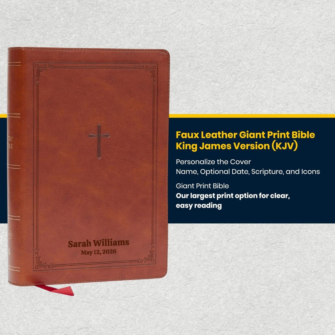 Custom Personalized Church Bible KJV End-of-Verse Reference Bible Giant Print | Brown - Shepherds Shelf