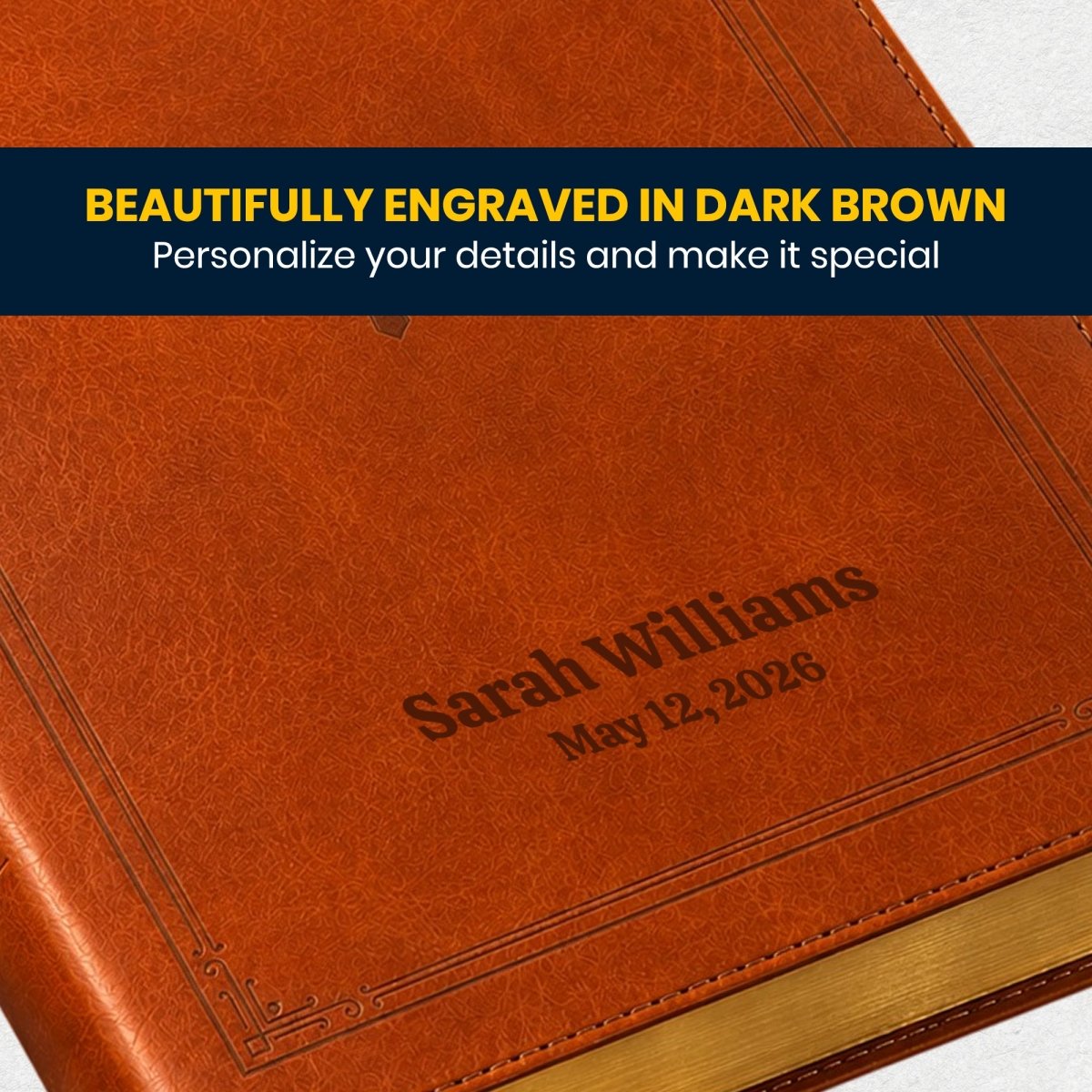 Custom Personalized Church Bible KJV End-of-Verse Reference Bible Giant Print | Brown - Shepherds Shelf