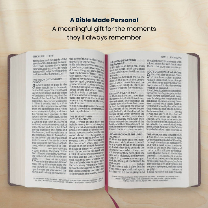 Custom Personalized Church Bible KJV End-of-Verse Reference Bible Giant Print | Brown - Shepherds Shelf