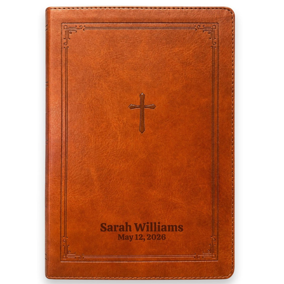 Custom Personalized Church Bible KJV End-of-Verse Reference Bible Giant Print | Brown - Shepherds Shelf