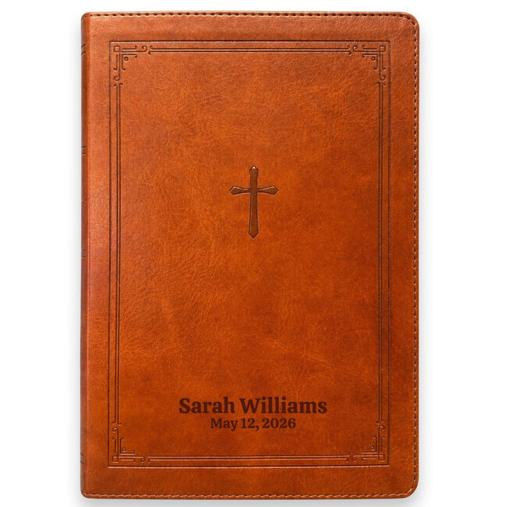 Custom Personalized Church Bible KJV End-of-Verse Reference Bible Giant Print | Brown - Shepherds Shelf