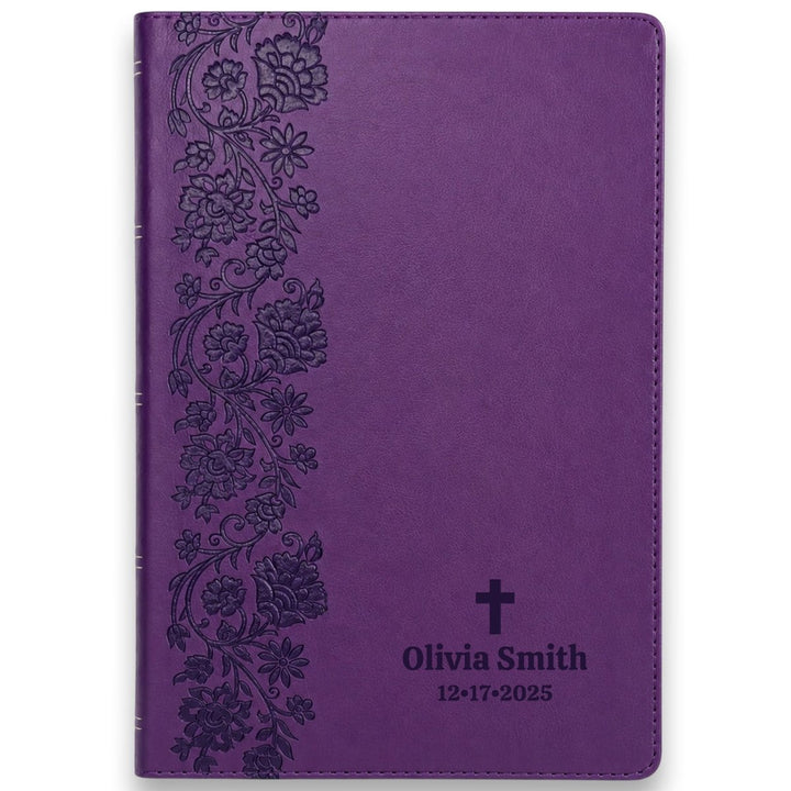 Custom Personalized Church Bible KJV End-of-Verse Reference Bible Giant Print | Purple - Shepherds Shelf