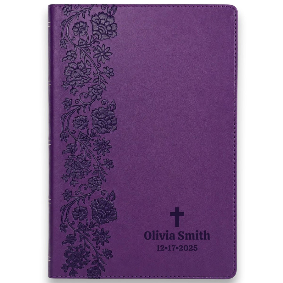 Custom Personalized Church Bible KJV End-of-Verse Reference Bible Giant Print | Purple - Shepherds Shelf