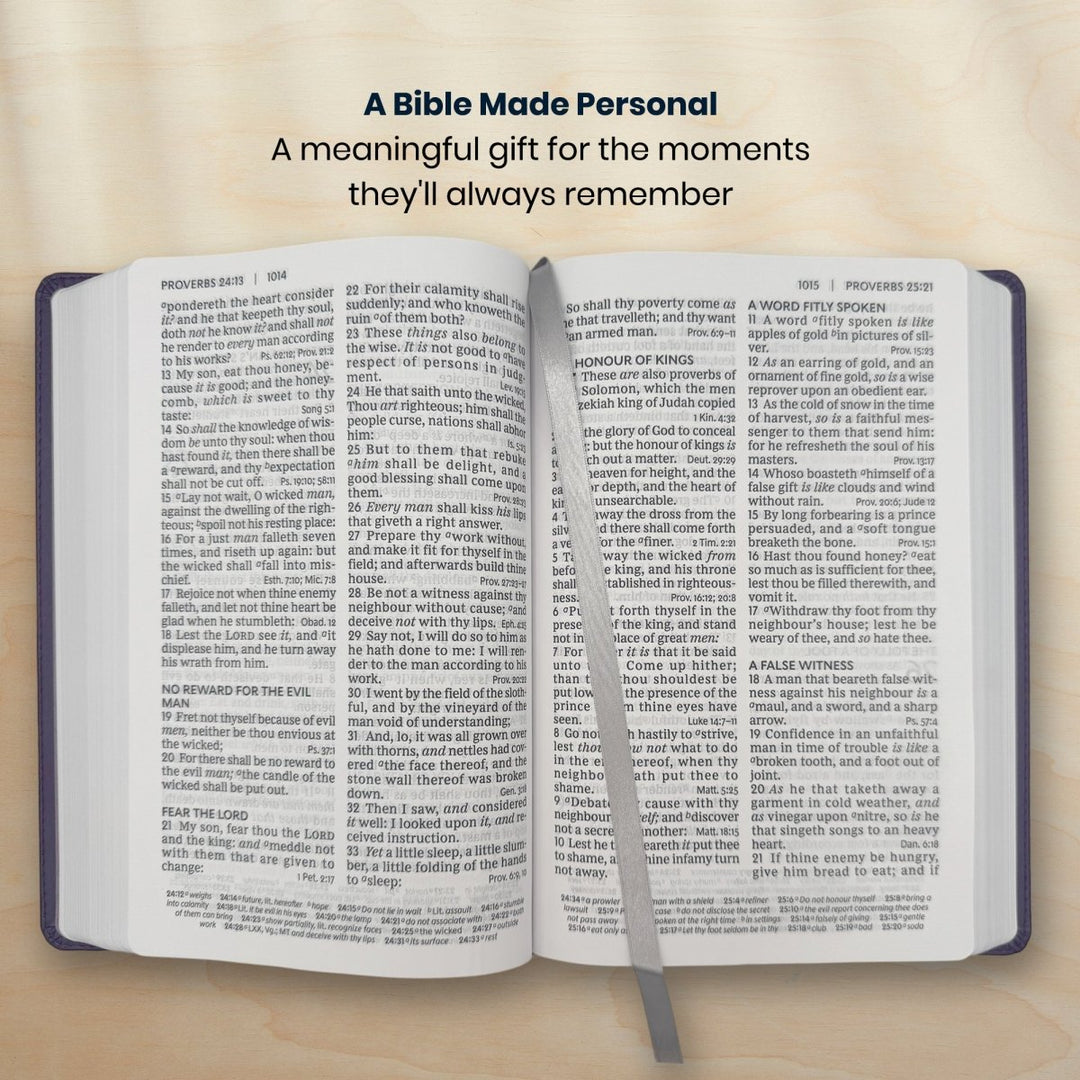 Custom Personalized Church Bible KJV End-of-Verse Reference Bible Giant Print | Purple - Shepherds Shelf