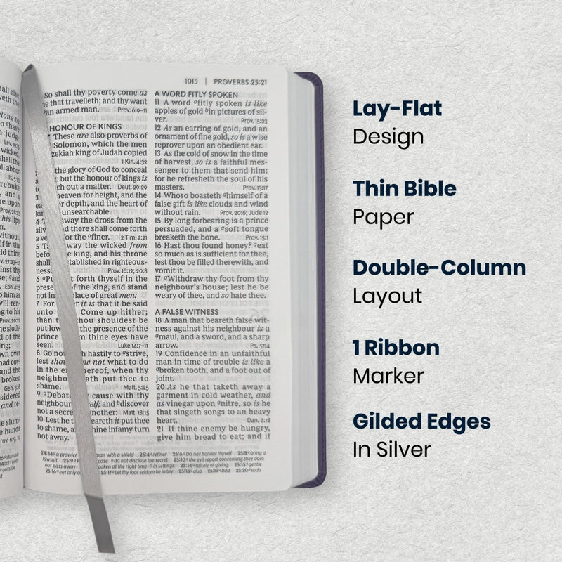 Custom KJV Giant Print End-of-Verse Reference Bible in Faux Leather Purple | Christian Gift for Bible Study