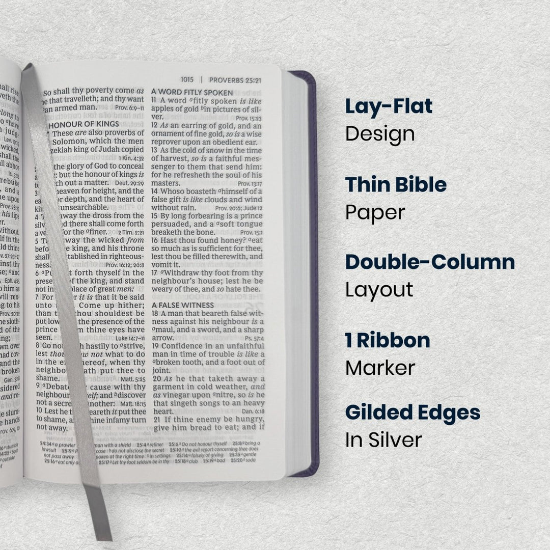 Custom Personalized Church Bible KJV End-of-Verse Reference Bible Giant Print | Purple - Shepherds Shelf