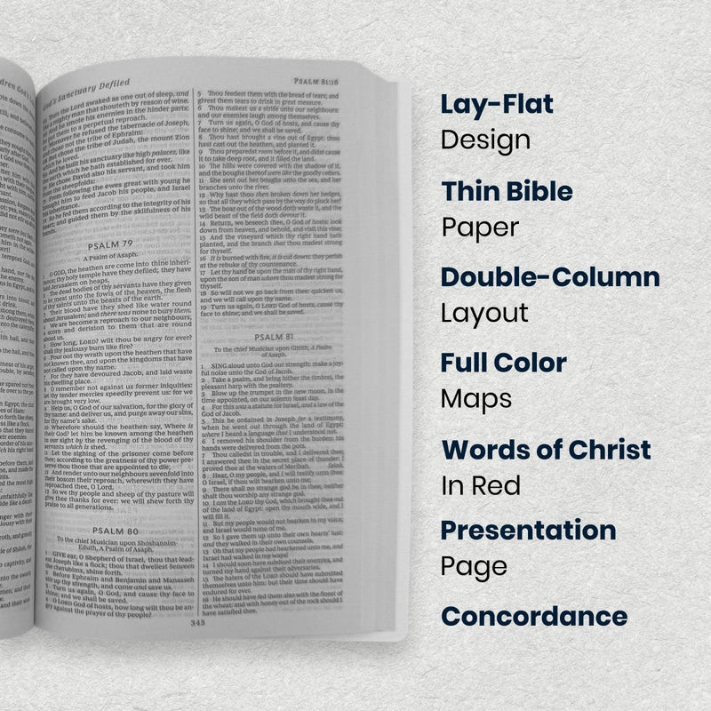 Custom KJV Small Print Gift and Award Bible in Faux Leather White with Dictionary and Concordance Included | Christian Gift for Baptism