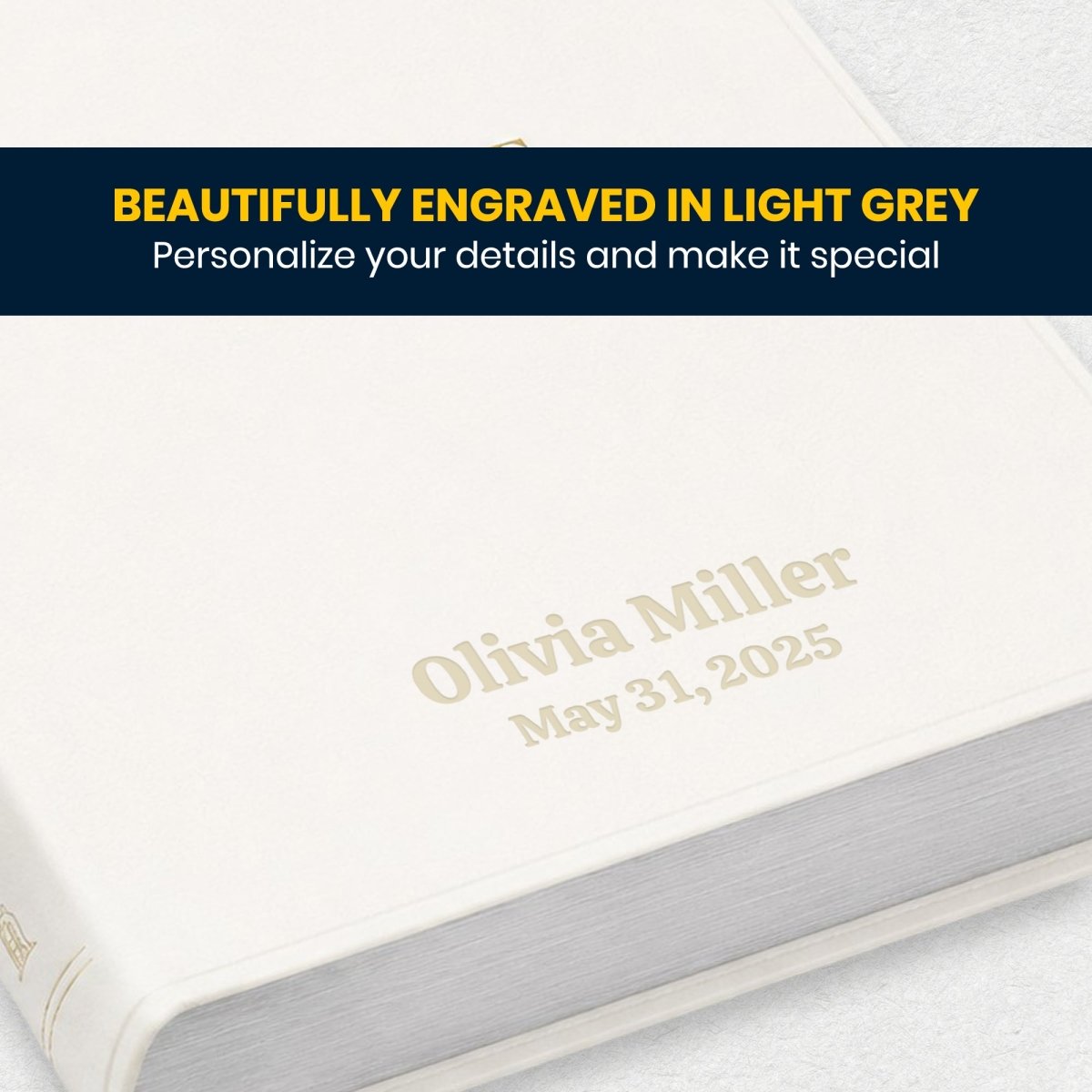 Custom Personalized Church Bible KJV Gift and Award Bible Small Print | White - Shepherds Shelf