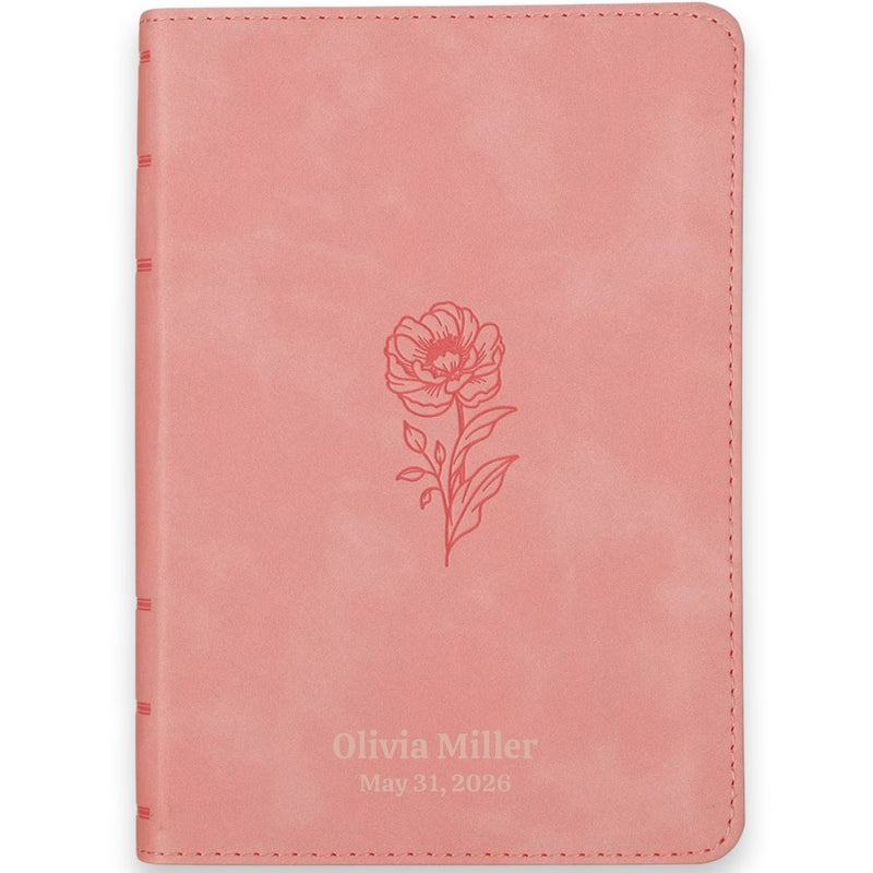 Custom KJV Medium Print Bible in Faux Leather Pink with Topical Scripture Verse Finder | Christian Gift for Everyday Faith