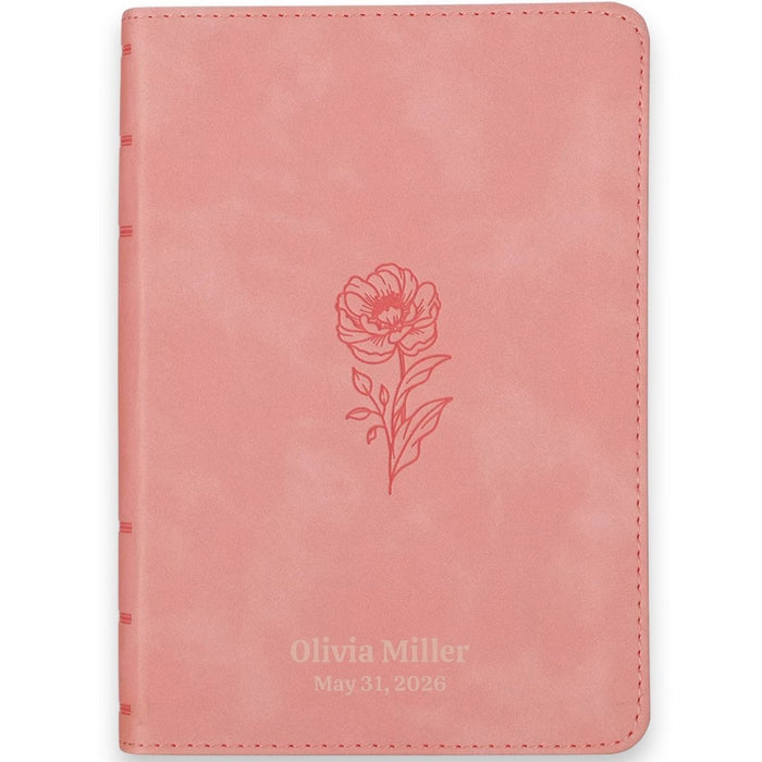 Custom KJV Medium Print Bible in Faux Leather Pink with Topical Scripture Verse Finder | Christian Gift for Everyday Faith