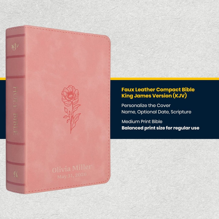 Custom Personalized Church Bible KJV Medium Print | Pink - Shepherds Shelf