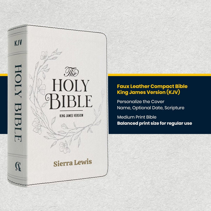 Custom Personalized Church Bible KJV Medium Print | White - Shepherds Shelf