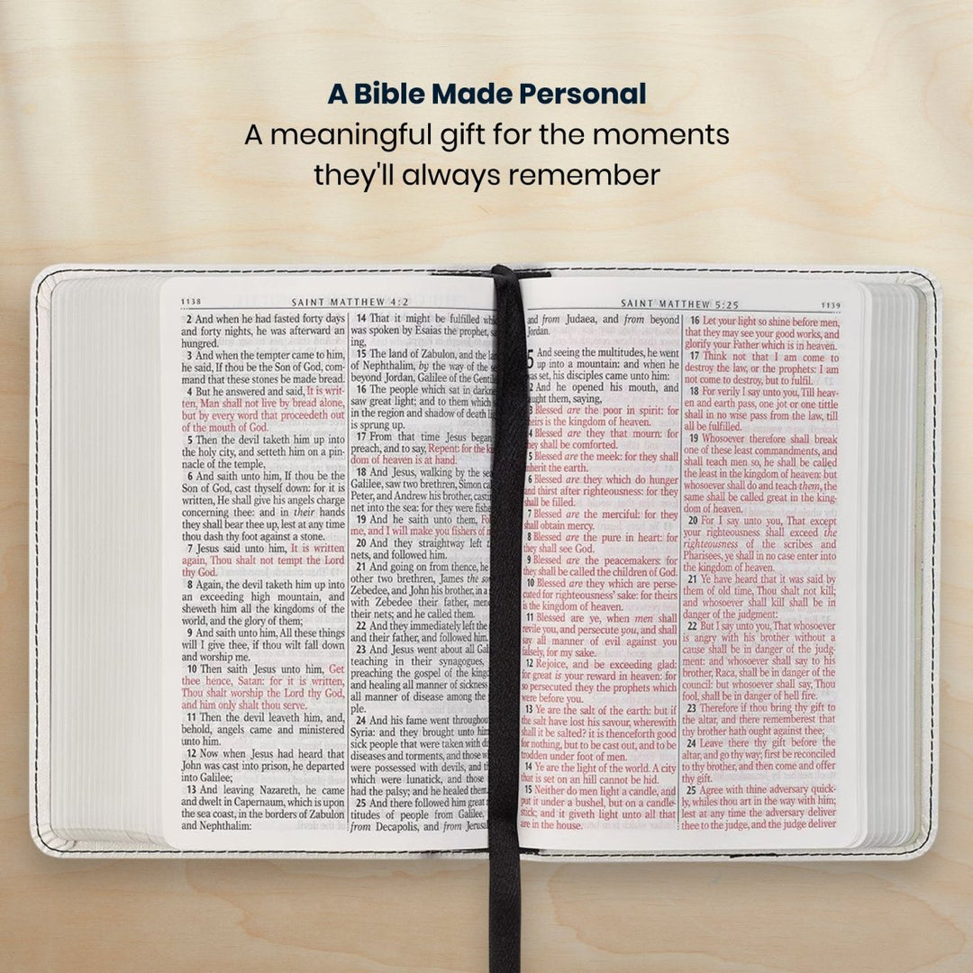 Custom Personalized Church Bible KJV Medium Print | White - Shepherds Shelf