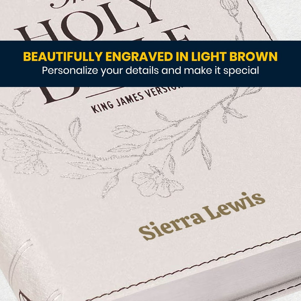Custom Personalized Church Bible KJV Medium Print | White - Shepherds Shelf