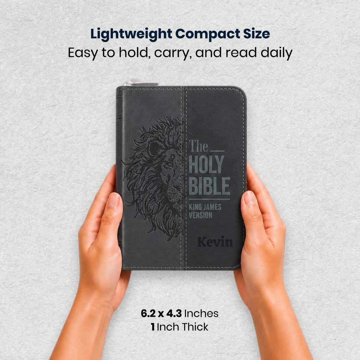 Custom Personalized Church Bible KJV Pocket Bible with Zipper Closure Extra Small Print | Black - Shepherds Shelf