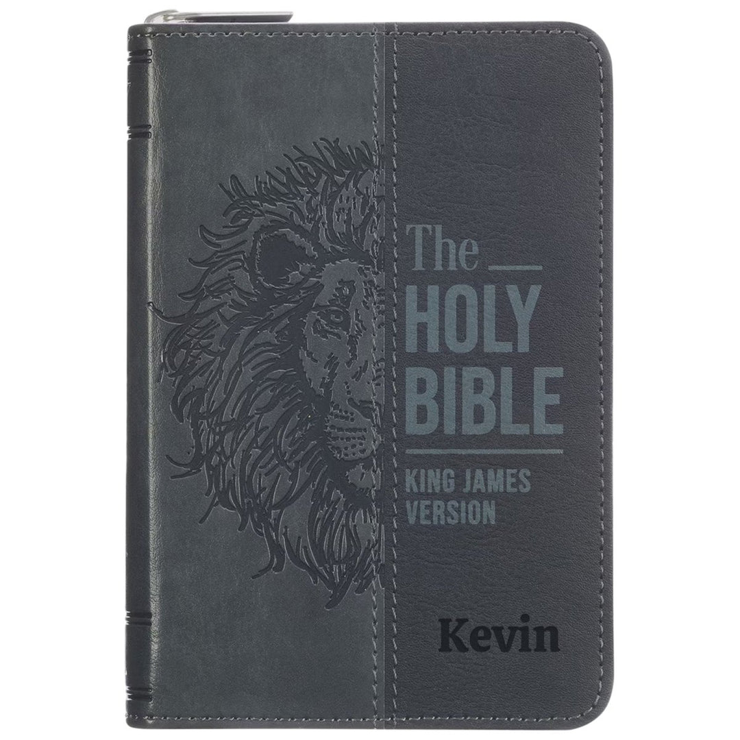 Custom Personalized Church Bible KJV Pocket Bible with Zipper Closure Extra Small Print | Black - Shepherds Shelf