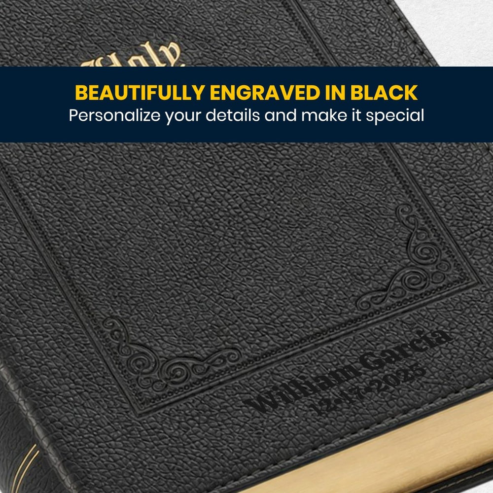 Custom Personalized Church Bible KJV Reference Bible Large Print | Black - Shepherds Shelf