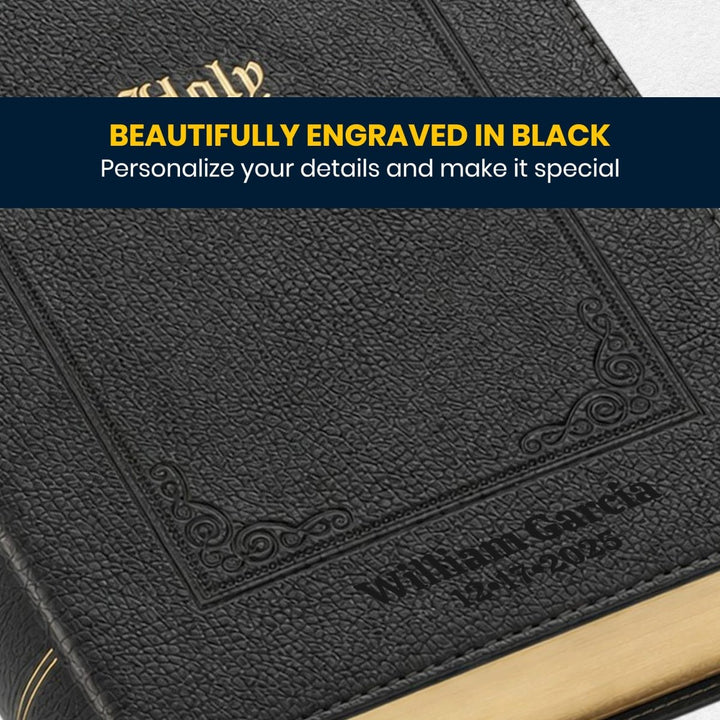 Custom Personalized Church Bible KJV Reference Bible Large Print | Black - Shepherds Shelf