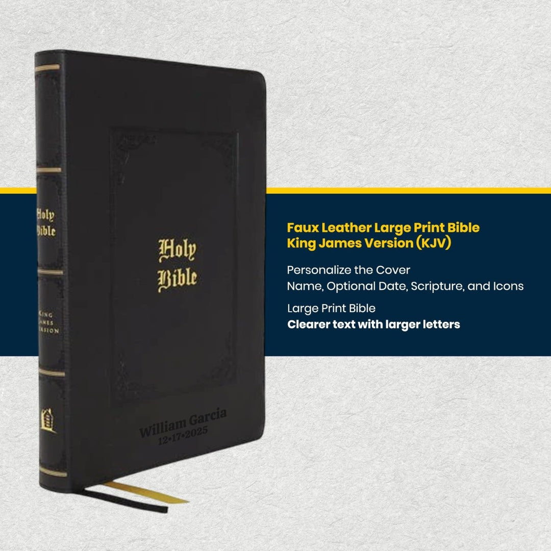 Custom Personalized Church Bible KJV Reference Bible Large Print | Black - Shepherds Shelf
