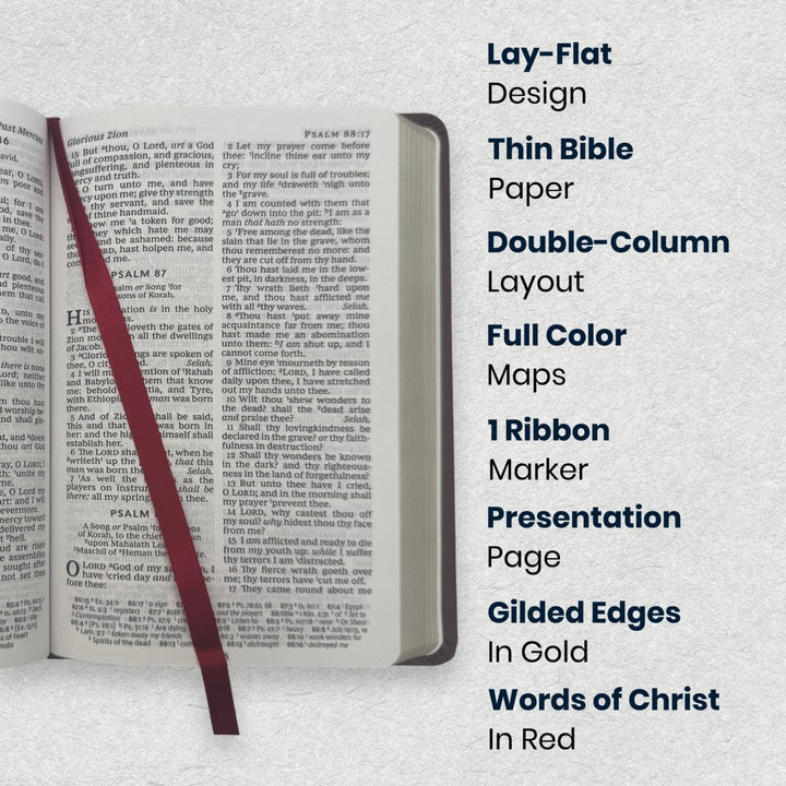 Custom Personalized Church Bible KJV Reference Bible Large Print | Burgundy - Shepherds Shelf