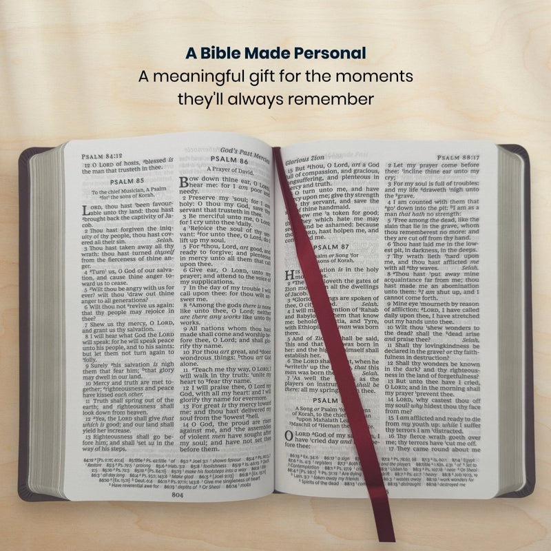 Custom KJV Large Print Reference Bible in Faux Leather Burgundy | Christian Gift for Bible Study