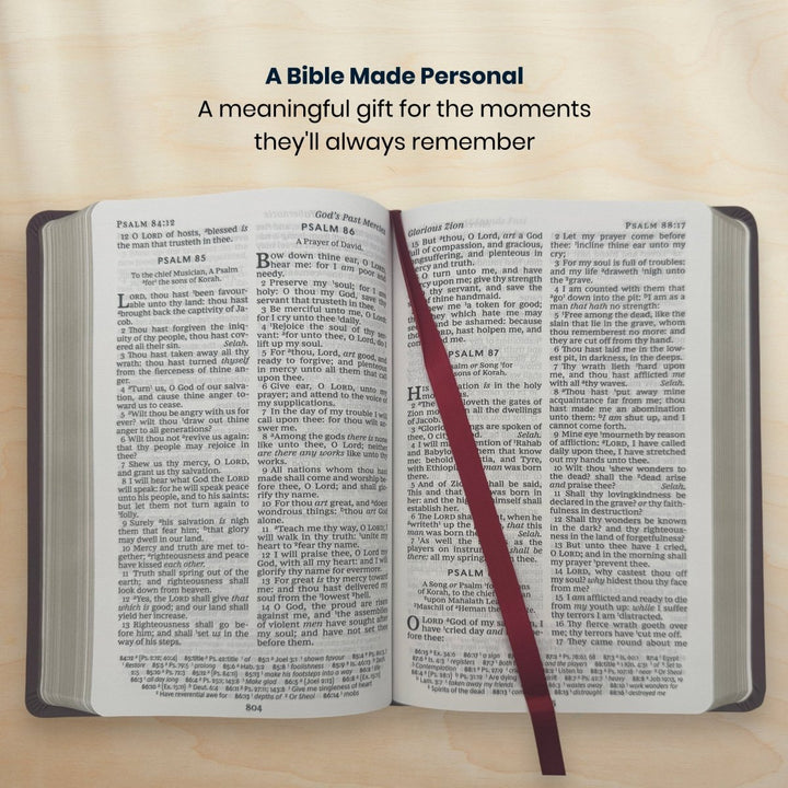 Custom Personalized Church Bible KJV Reference Bible Large Print | Burgundy - Shepherds Shelf
