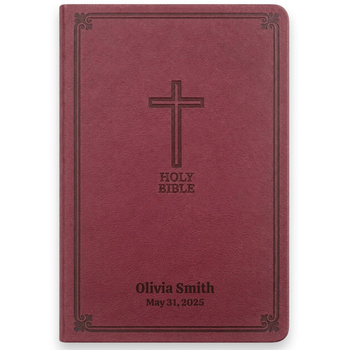 Custom Personalized Church Bible KJV Reference Bible Large Print | Burgundy - Shepherds Shelf