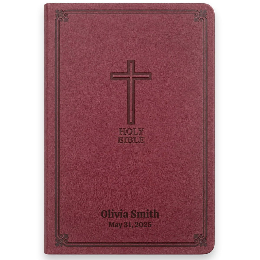 Custom Personalized Church Bible KJV Reference Bible Large Print | Burgundy - Shepherds Shelf
