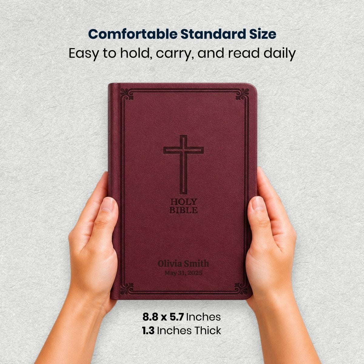 Custom Personalized Church Bible KJV Reference Bible Large Print | Burgundy - Shepherds Shelf