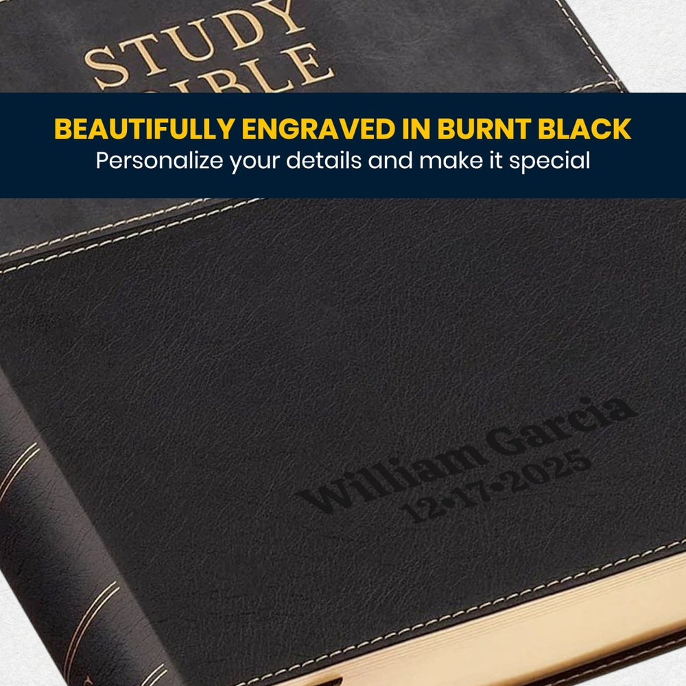 Custom Personalized Church Bible KJV Study Bible Large Print | Black - Shepherds Shelf
